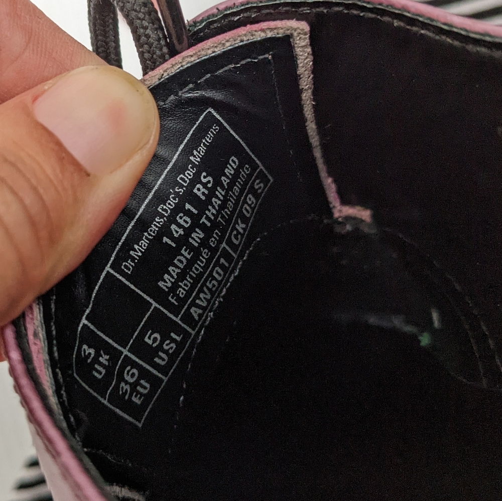 DOC MARTENS 1461 RS pink iridescent Oxford loafers - Picture 7 of 14